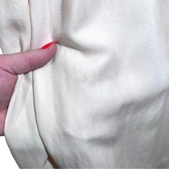 Hatch Cream Tisha Maternity Pleated Puff Sleeve Ruffled Hem Dress - Picture 6 of 6